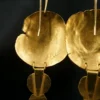Colette Denton 20k Gold Tourmaline Earrings Enamel Artisan 1996 2.5" #14, view 5