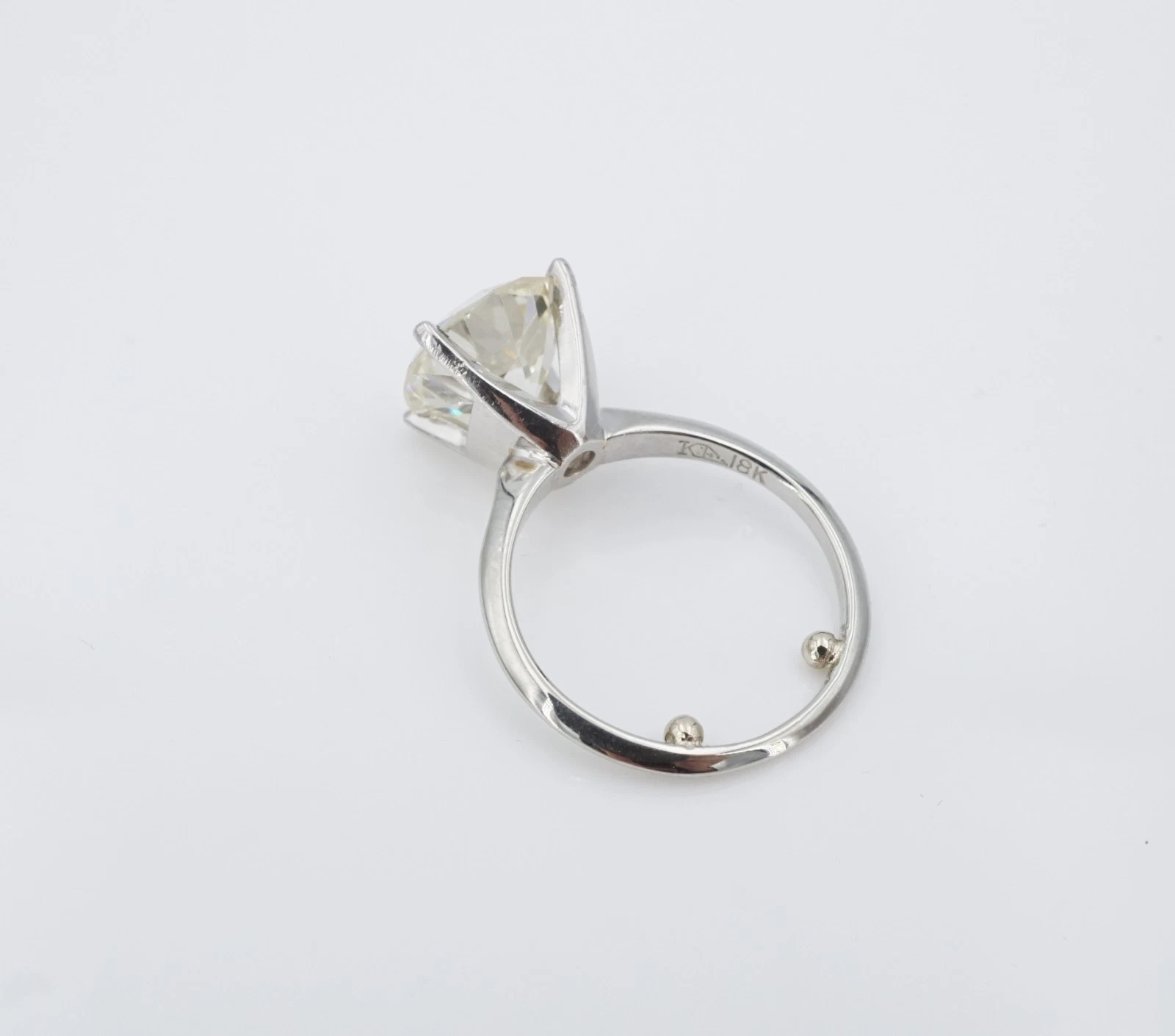 4ct Old Cut Natural Diamond Engagement Ring 18k GIA VS1 Solitaire Sz 6.75, view 3