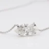 14k Natural Diamond Pendant Necklace Solitaire 1.5ct Marquise Cut 16"-18", view 3