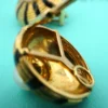 Tiffany Schlumberger Earrings 18k Gold Taj Mahal Pearl Enamel 0.9" 24g, view 5