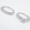 Platinum Diamond Engagement Ring Bridal Set E VS1 2.75 ct Size 7 AGS Cert, view 14