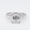 French Diamond Engagement Ring Platinum 1.9ct Emerald Size 6.25 G VS1 HRD, view 5
