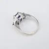Tanzanite Diamond Cocktail Ring 14k White Gold 3-Stone 3ct Band Size 6, view 11