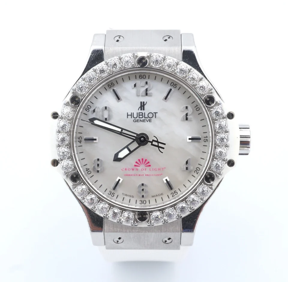 3ct Hublot Big Bang Ceramic Crown of Light Diamond Bezel 38mm Watch /180 W1265