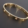 Cartier 10 Diamond Love Bracelet 18k Yellow Gold Size 17 w Box, view 1