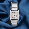 Cartier Tank 18k White Gold Diamond Watch 6" 20mm Quartz 2403, view 1