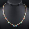 Calvin Begay 14K Gold Navajo Inlay Necklace Turquoise Coral Opal 18", view 1