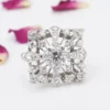 Antique 18K Old Mine Diamond Halo Ring White Gold 2.3 ctw Sz 6.5 Square, view 7