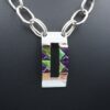 Valentin A Sterling Silver Inlay Pendant Necklace Carico Turquoise 20" Z, view 3