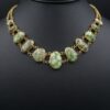 Santa Fe Damele Mine Turquoise Station Necklace 18k Gold 15" Signed MSM, view 6
