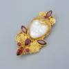 Sajen 18k Gold Pendant Sleeping Princess Mother of Pearl 1.8", view 4