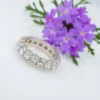 Vintage 14k Natural 3.8ctw Diamond Eternity Band Ring Gold Size 6.25, view 5