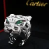 Cartier Panthère de Cartier 18k White Gold Diamond Ring Size 65 w/ Box, view 9