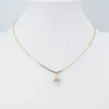 14k 2.7ct Natural Pear Diamond Solitaire Pendant Necklace Yellow Gold 16", view 4