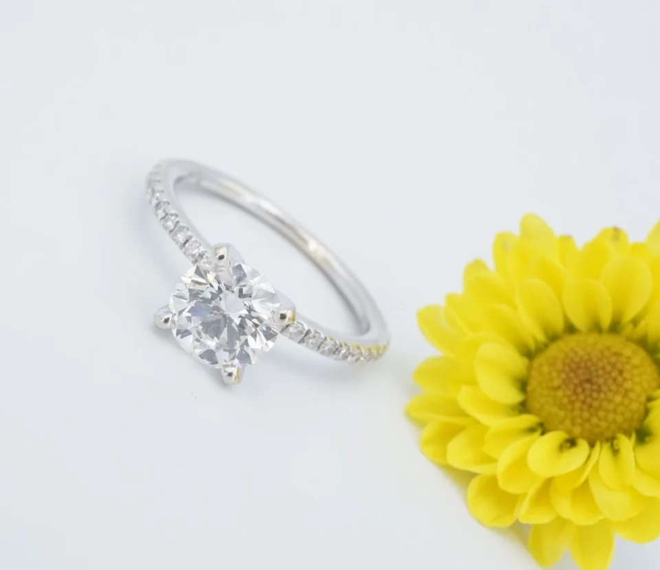 Diamond Engagement Ring 14k White Gold GIA VS1 Solitaire 1.3ct Size 6, view 4