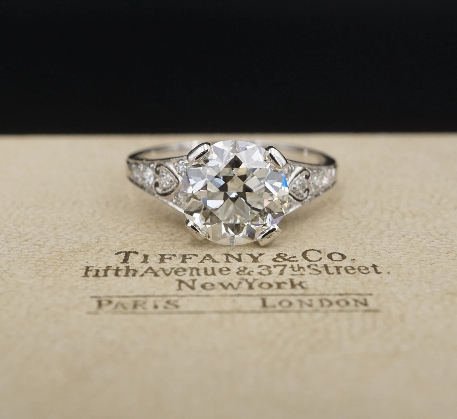 Antique Tiffany & Co Diamond Engagement Ring Platinum 2.15ct GIA Sz 5.75, view 1