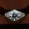 Antique Edwardian Diamond Engagement Ring Platinum 3 ct GIA Sz 5.75, view 1