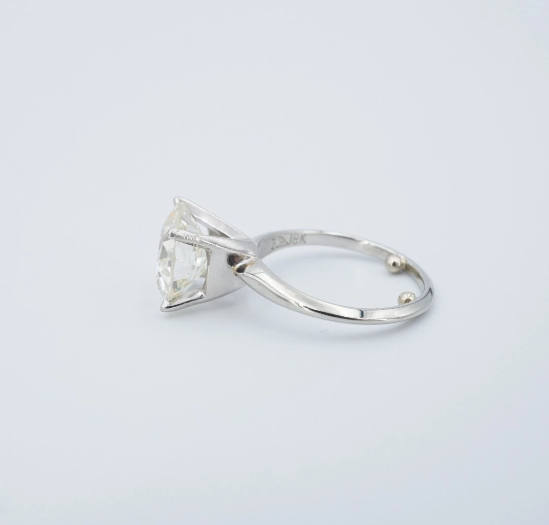 4ct Old Cut Natural Diamond Engagement Ring 18k GIA VS1 Solitaire Sz 6.75, view 4