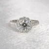 14k White Gold 1.01 carat Diamond Engagement Ring Halo J SI2 Size 6.5 GIA, view 1