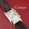 Cartier Tank Americaine 18k Yellow Gold Chrono Watch Leather 26mm 1730, view 1