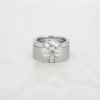 Diamond Engagement Ring Platinum 3ctw Modern Solitaire Size 5 Heavy, view 10