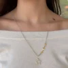 Sonja Picard 14k Gold Sterling Diamond Destiny Star Necklace 23", view 8