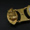 Vintage 18k Carved Blue Favrile Glass Diamond Suite 1.4ctw Yellow Gold, view 11