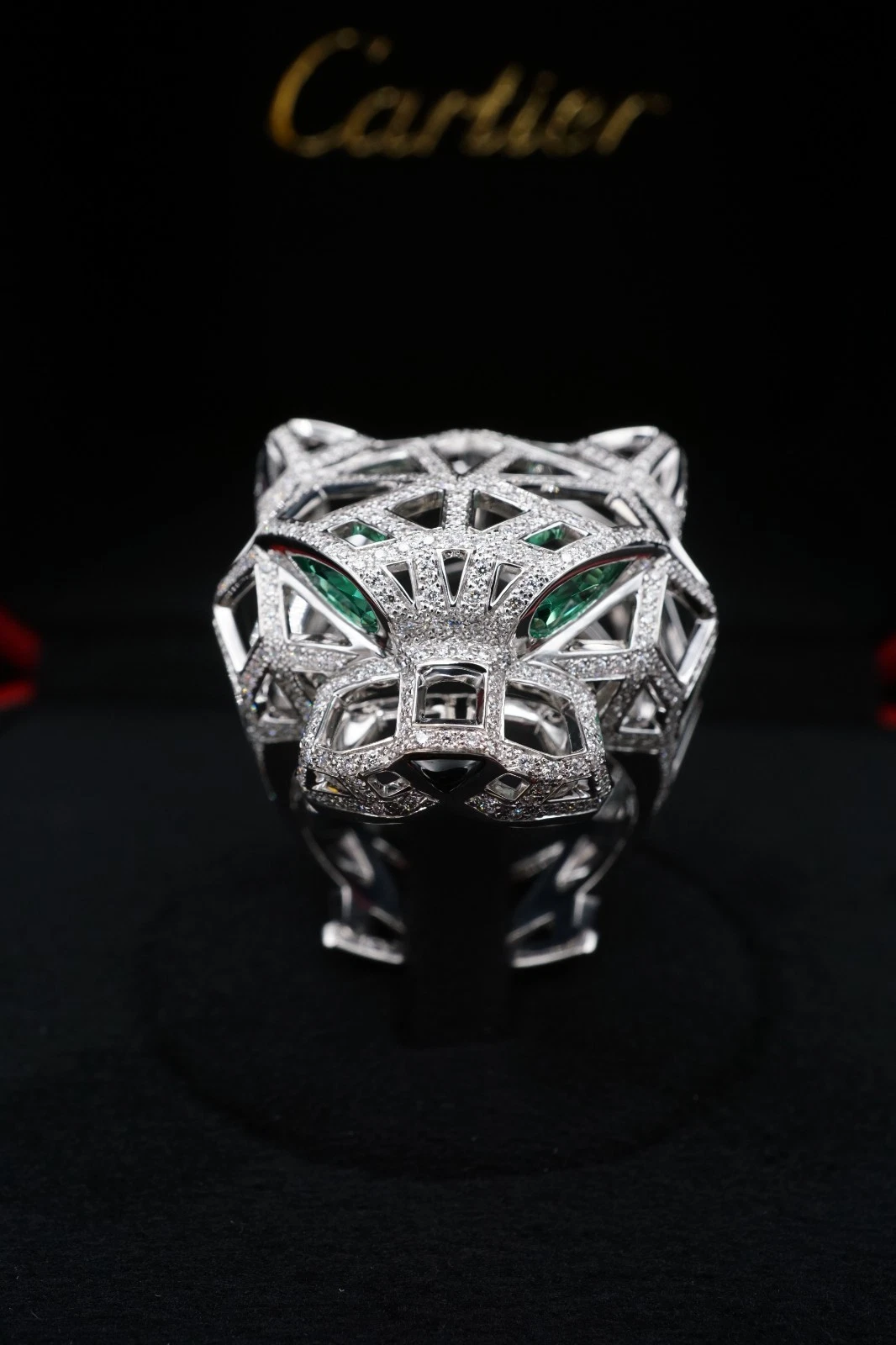 Cartier Panthère de Cartier 18k White Gold Diamond Ring Size 65 w/ Box, view 6