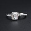 1.7ct Emerald Cut Diamond Halo Engagement Ring Size 5 Platinum D VS2 GIA, view 10