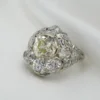 Antique Edwardian Old Mine Diamond Ring 4 ctw Platinum White Gold Size 6, view 8
