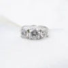 Vintage Natural Diamond 3.4cttw Engagement Ring Sz 7.25 Platinum 3 Stone, view 4