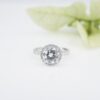 Diamond Halo Engagement Ring Size 4.5 2ctw 14k White Gold G VS1 RBC GIA, view 3