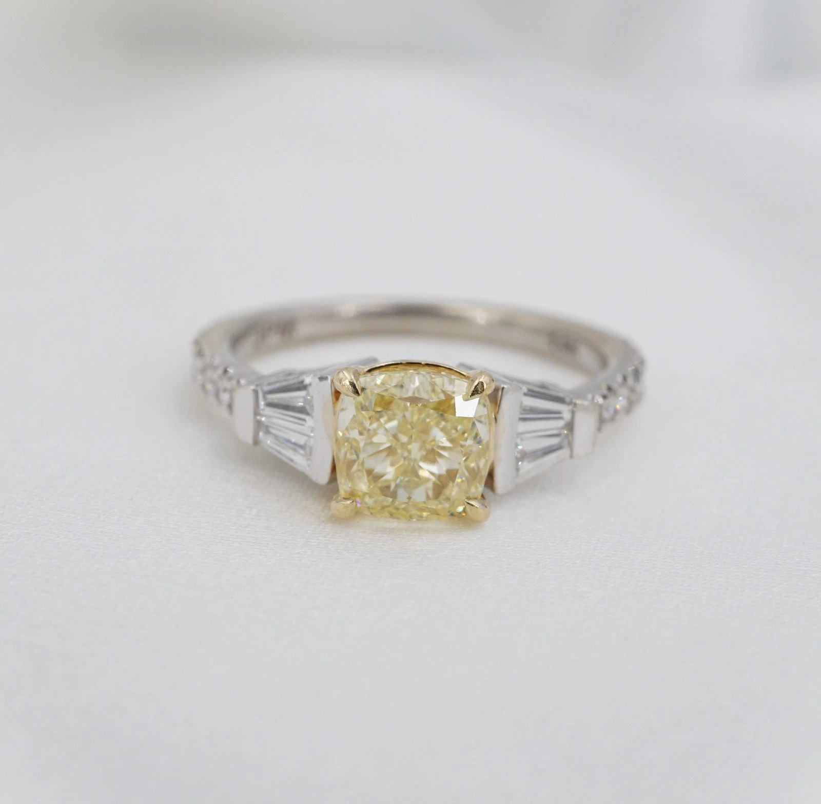 GIA 14k Natural Yellow Diamond 1.41ct Engagement Ring Bridal Set Sz 6, view 4