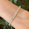 14k Diamond Tennis Bracelet Yellow Gold Natural 7 cttw 7" Classic shown worn