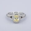 GIA Natural Fancy Intense Yellow Diamond Platinum Halo Ring 1ctw Size 7.5, view 4