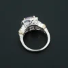 18k Pink Sapphire Diamond Halo Engagement Ring Tri Gold Size 7, view 10