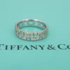 Tiffany & Co 18k Tiffany T True Wide Diamond Band Ring White Gold Size 8, view 1