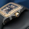 2017 Cartier Santos 100 18k Rose Gold Black PVD Watch Automatic 38mm 2656, view 2