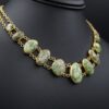 Santa Fe Damele Mine Turquoise Station Necklace 18k Gold 15" Signed MSM, view 4
