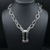 Valentin A Sterling Silver Inlay Pendant Necklace Carico Turquoise 20" Z, view 2