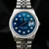 2000 Rolex Datejust Ref 16220 Blue Diamond Dial Bezel 18k SS Warranty 36mm, view 1