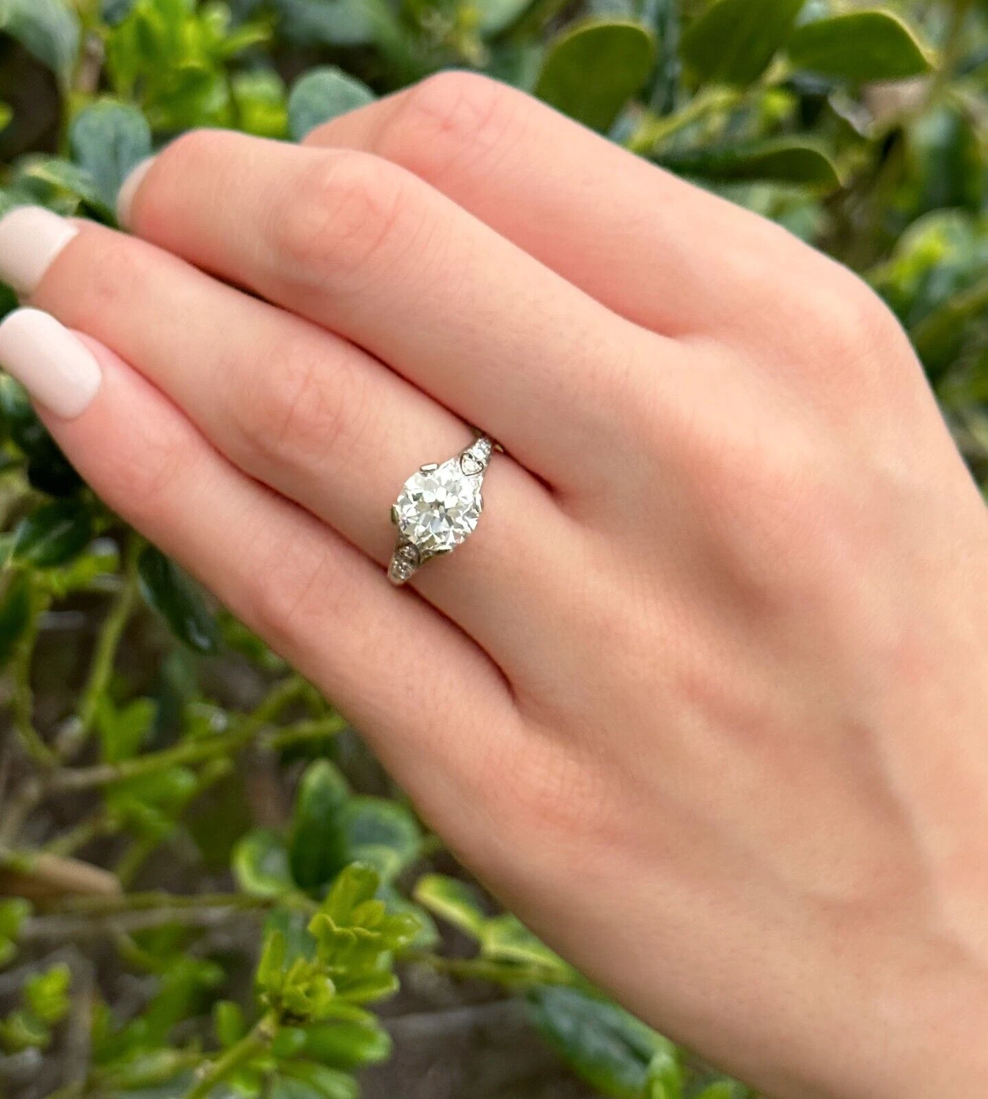 Antique Tiffany & Co Diamond Engagement Ring Platinum 2.15ct GIA Sz 5.75, view 10