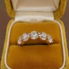 NEW 18k 5-Stone Diamond Stacker Band 4.52ctw Yellow Gold Size 6.25, view 1
