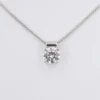 18k White Gold Diamond Pendant Necklace 26" Bolo Signed Designer, view 1
