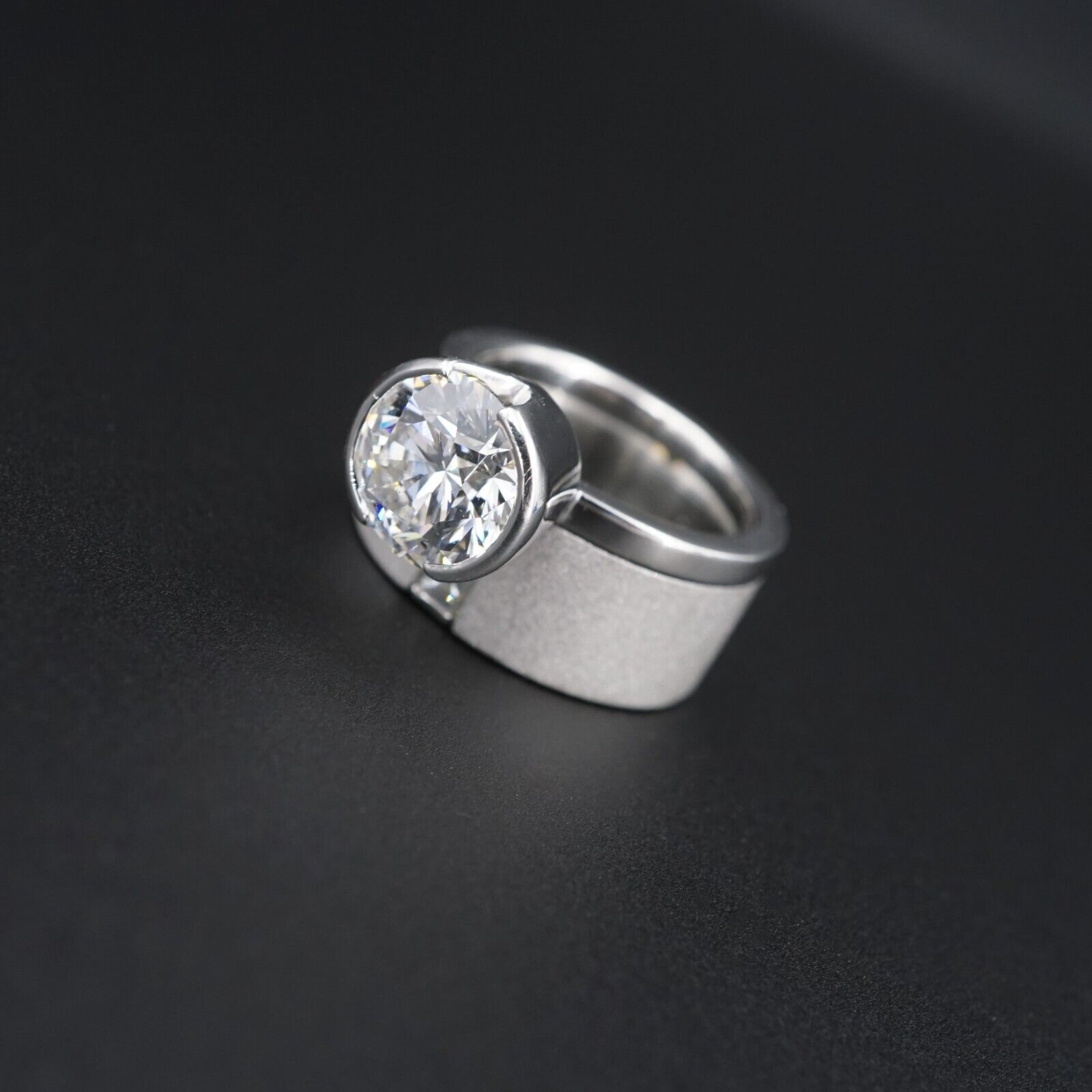 Diamond Engagement Ring Platinum 3ctw Modern Solitaire Size 5 Heavy, view 8