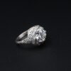 Antique Engagement Ring 18k Platinum Natural Diamond Filigree Size 5, view 8