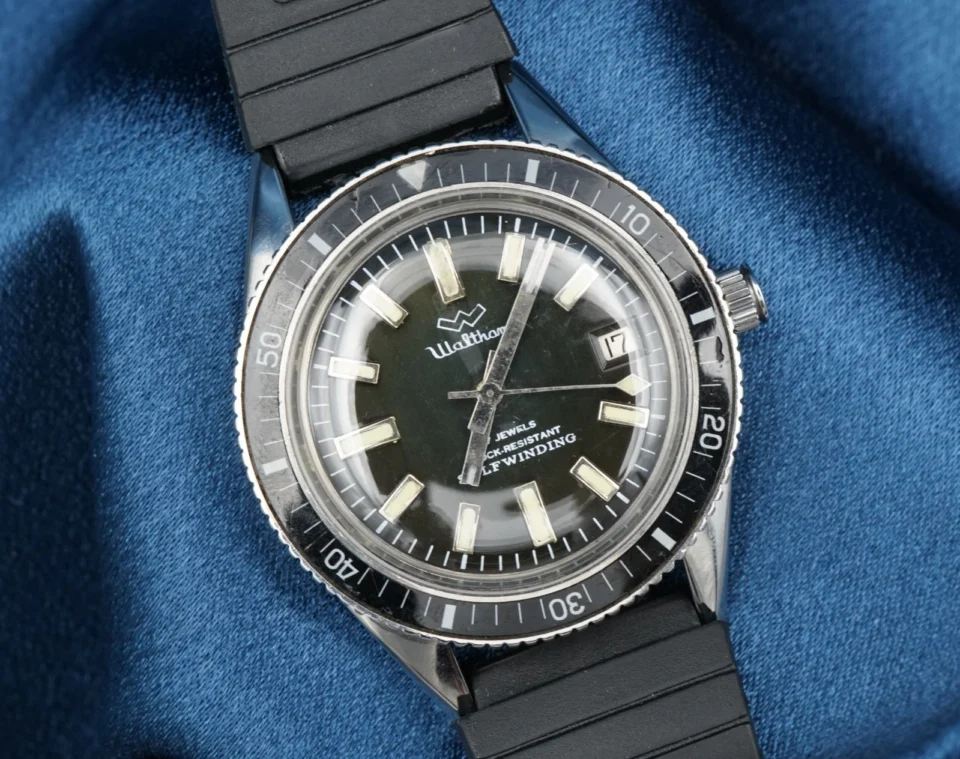 1960s Waltham Bathyscaphe Automatic Diver Warranty 37mm W1329