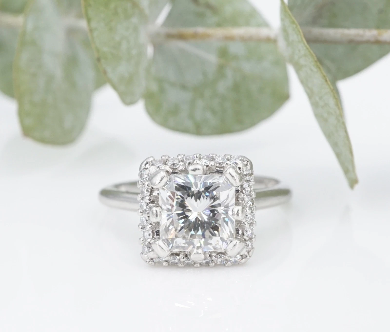 Tacori 1.5ct Radiant Diamond Halo Engagement Ring EGL G SI1 Platinum Sz 5, view 1