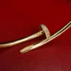 Cartier 18k Yellow Gold Diamond Nail Bracelet Size 18 Juste un Clou Pouch, view 5