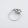 2.7ct Natural Emerald & Diamond Bypass Toi et Moi Ring Size 6 Vintage, view 5